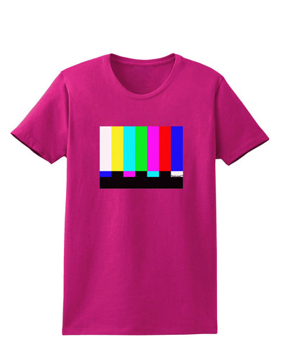 Color Bars Test Signal Womens Dark T-Shirt-TooLoud-Hot-Pink-Small-Davson Sales