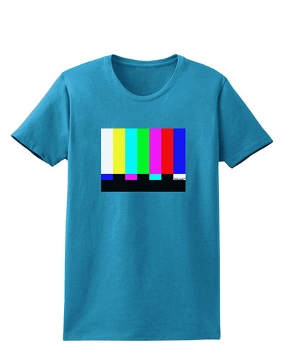 Color Bars Test Signal Womens Dark T-Shirt-TooLoud-Turquoise-X-Small-Davson Sales