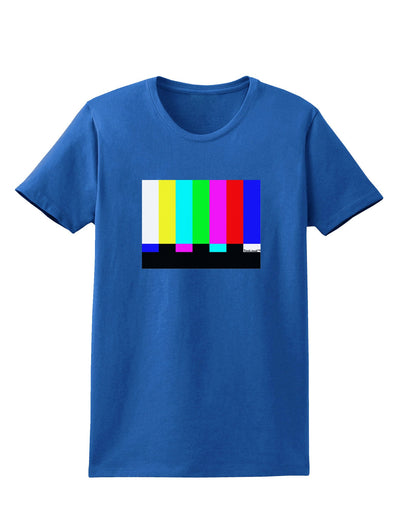 Color Bars Test Signal Womens Dark T-Shirt-TooLoud-Royal-Blue-X-Small-Davson Sales