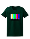 Color Bars Test Signal Womens Dark T-Shirt-TooLoud-Forest-Green-Small-Davson Sales