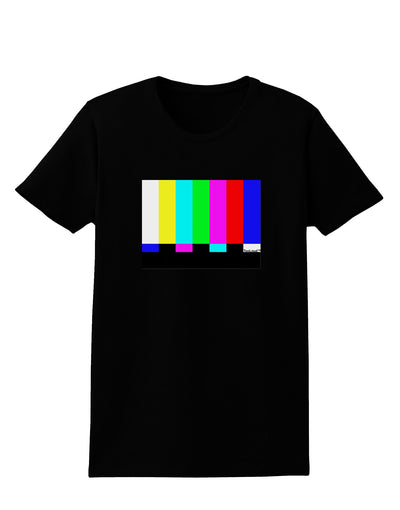 Color Bars Test Signal Womens Dark T-Shirt-TooLoud-Black-X-Small-Davson Sales