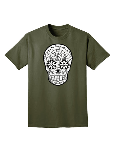 Color Your Own Dia de los Muertos Calavera Adult Dark T-Shirt-Mens T-Shirt-TooLoud-Military-Green-Small-Davson Sales