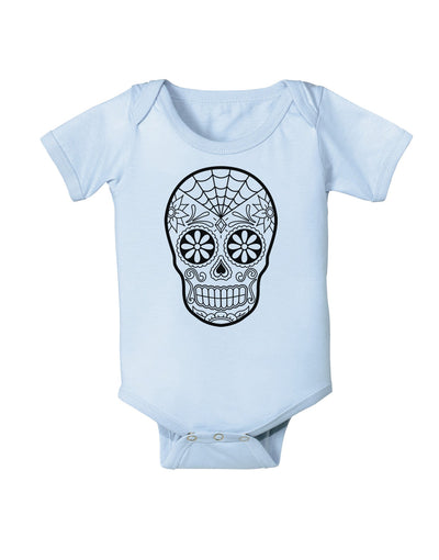 Color Your Own Dia de los Muertos Calavera Baby Romper Bodysuit-Baby Romper-TooLoud-Light-Blue-06-Months-Davson Sales