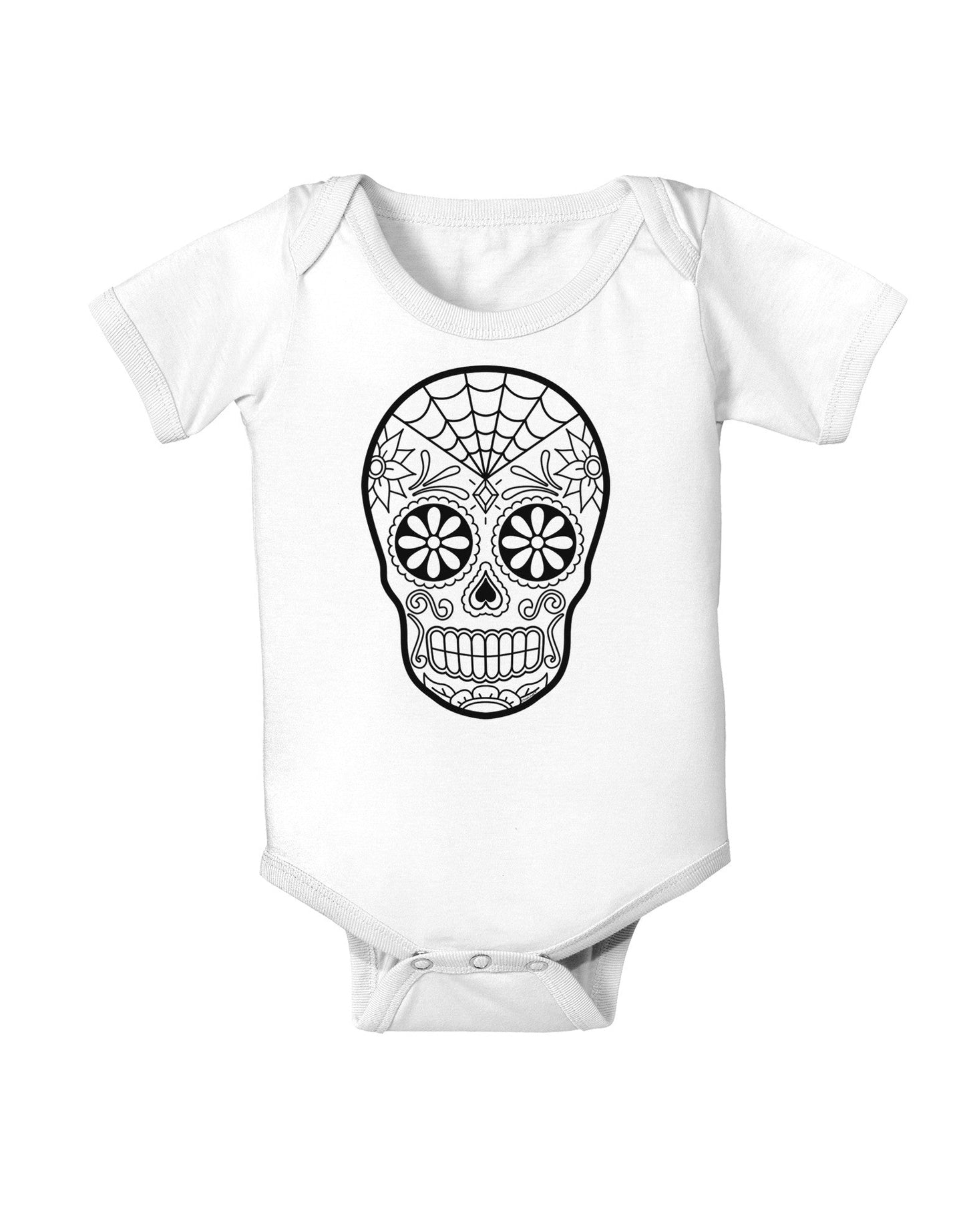 Color Your Own Dia de los Muertos Calavera Baby Romper Bodysuit-Baby Romper-TooLoud-White-06-Months-Davson Sales