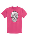 Color Your Own Dia de los Muertos Calavera Childrens Dark T-Shirt-Childrens T-Shirt-TooLoud-Sangria-X-Small-Davson Sales