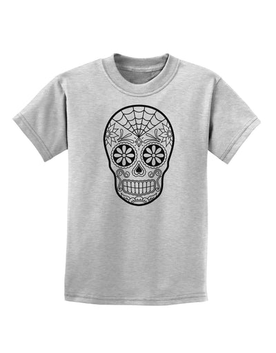 Color Your Own Dia de los Muertos Calavera Childrens T-Shirt-Childrens T-Shirt-TooLoud-AshGray-X-Small-Davson Sales