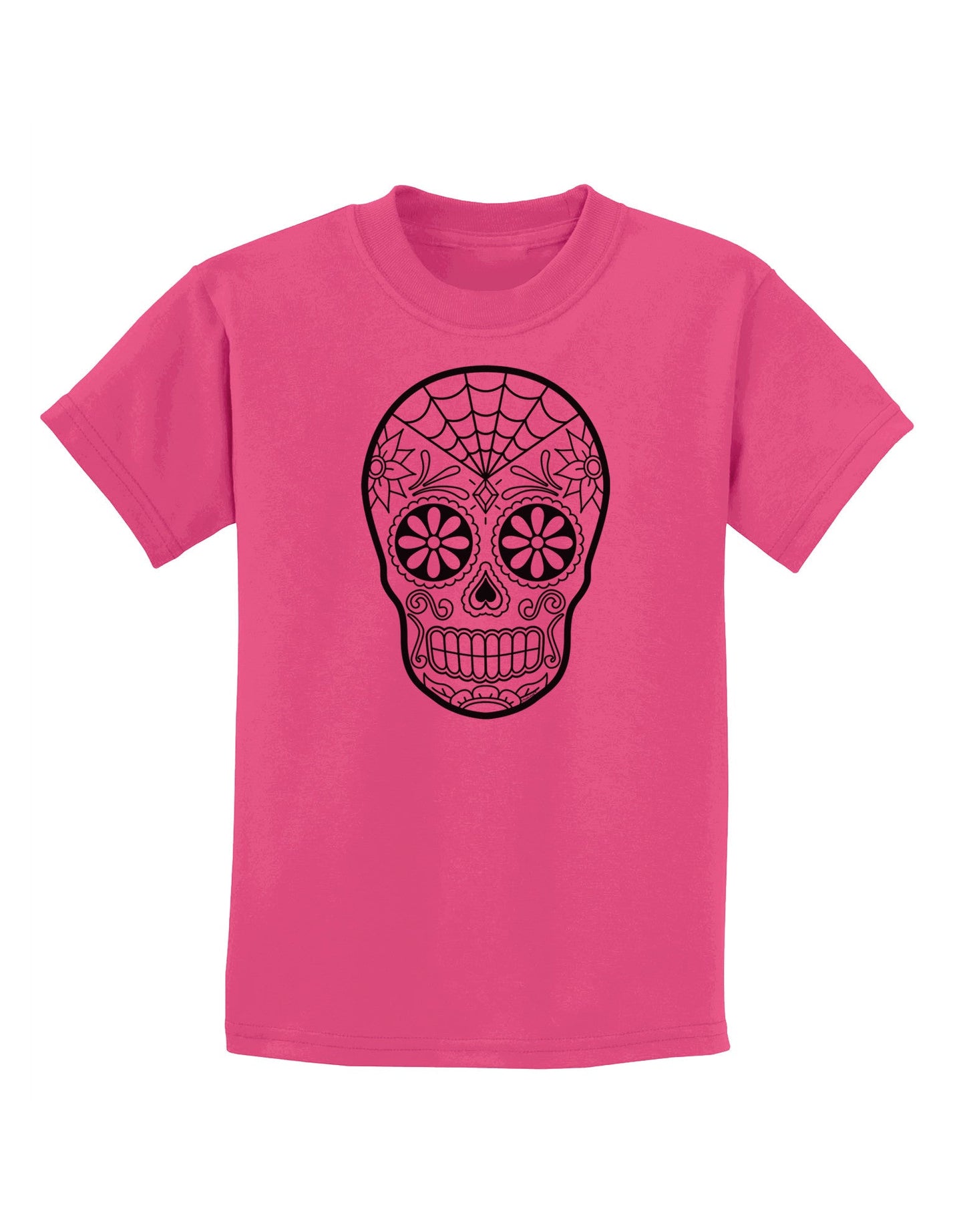 Color Your Own Dia de los Muertos Calavera Childrens T-Shirt-Childrens T-Shirt-TooLoud-Sangria-X-Small-Davson Sales