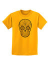 Color Your Own Dia de los Muertos Calavera Childrens T-Shirt-Childrens T-Shirt-TooLoud-Gold-X-Small-Davson Sales