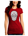 Color Your Own Dia de los Muertos Calavera Juniors Crew Dark T-Shirt-T-Shirts Juniors Tops-TooLoud-Red-Juniors Fitted Small-Davson Sales