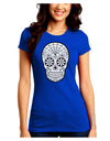 Color Your Own Dia de los Muertos Calavera Juniors Crew Dark T-Shirt-T-Shirts Juniors Tops-TooLoud-Royal-Blue-Juniors Fitted Small-Davson Sales