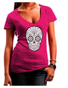 Color Your Own Dia de los Muertos Calavera Juniors V-Neck Dark T-Shirt-Womens V-Neck T-Shirts-TooLoud-Hot-Pink-Small-Davson Sales