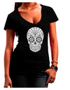 Color Your Own Dia de los Muertos Calavera Juniors V-Neck Dark T-Shirt-Womens V-Neck T-Shirts-TooLoud-Black-Small-Davson Sales