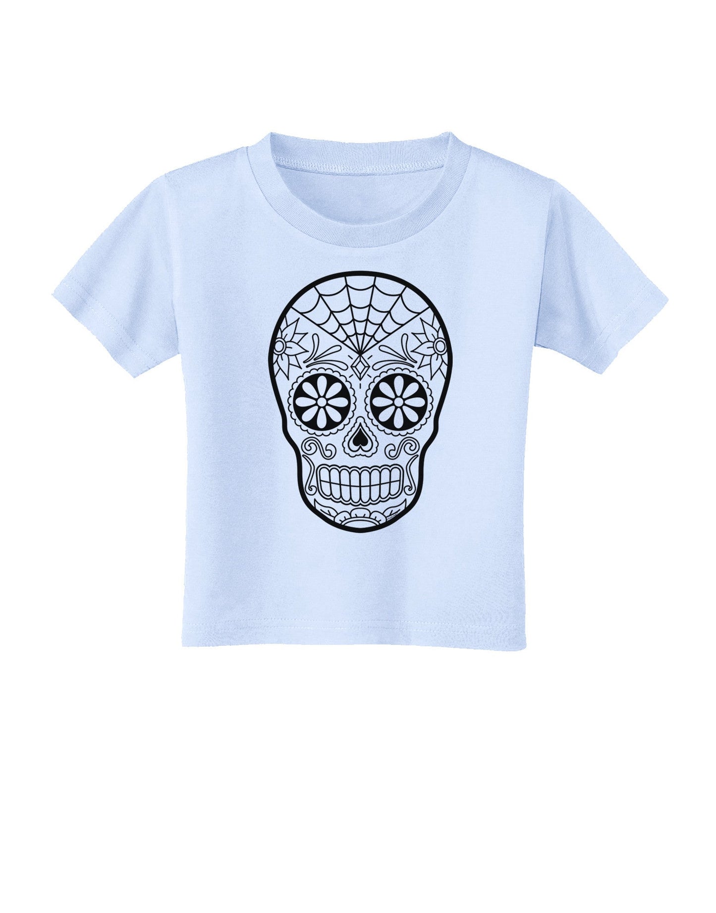 Color Your Own Dia de los Muertos Calavera Toddler T-Shirt-Toddler T-Shirt-TooLoud-Light-Blue-2T-Davson Sales