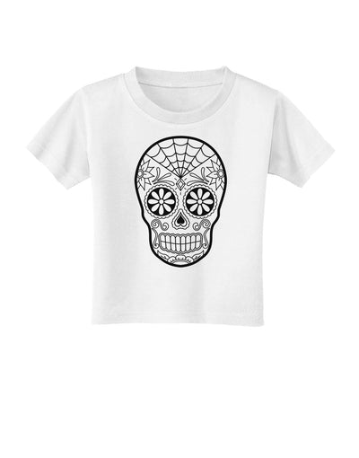 Color Your Own Dia de los Muertos Calavera Toddler T-Shirt-Toddler T-Shirt-TooLoud-White-2T-Davson Sales