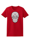 Color Your Own Dia de los Muertos Calavera Womens Dark T-Shirt-TooLoud-Red-X-Small-Davson Sales