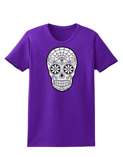 Color Your Own Dia de los Muertos Calavera Womens Dark T-Shirt-TooLoud-Purple-X-Small-Davson Sales