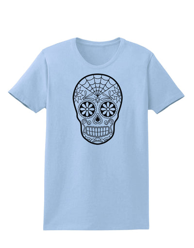 Color Your Own Dia de los Muertos Calavera Womens T-Shirt-Womens T-Shirt-TooLoud-Light-Blue-X-Small-Davson Sales