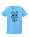 Color Your Own Dia de los Muertos Calavera Womens T-Shirt-Womens T-Shirt-TooLoud-Aquatic-Blue-X-Small-Davson Sales