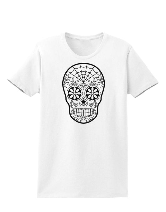 Color Your Own Dia de los Muertos Calavera Womens T-Shirt-Womens T-Shirt-TooLoud-White-X-Small-Davson Sales