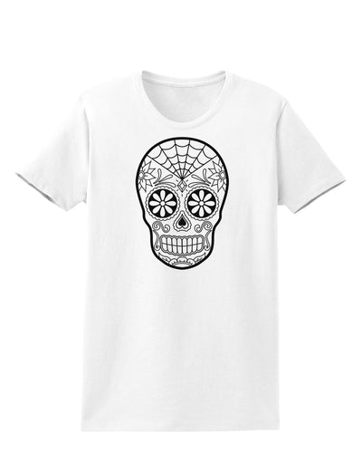 Color Your Own Dia de los Muertos Calavera Womens T-Shirt-Womens T-Shirt-TooLoud-White-X-Small-Davson Sales