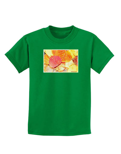 Colorado - Autumn WaterColor Childrens Dark T-Shirt-Childrens T-Shirt-TooLoud-Kelly-Green-X-Small-Davson Sales