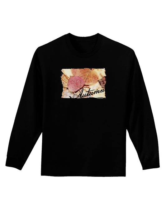 Colorado - Autumn WaterColor Text Adult Long Sleeve Dark T-Shirt-TooLoud-Black-Small-Davson Sales