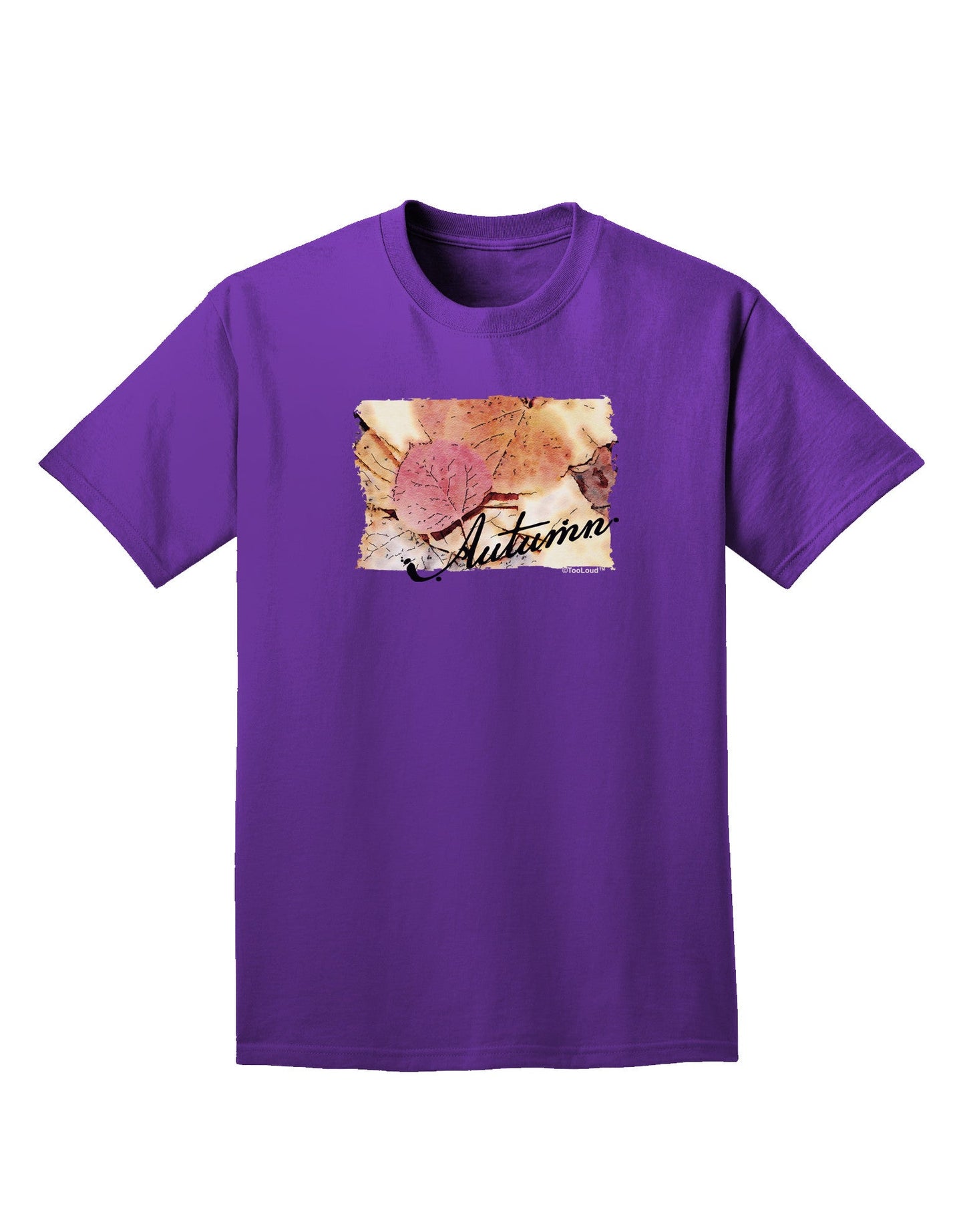 Colorado - Autumn WaterColor Text Adult T-Shirt-Mens T-Shirt-TooLoud-Purple-XXXX-Large-Davson Sales