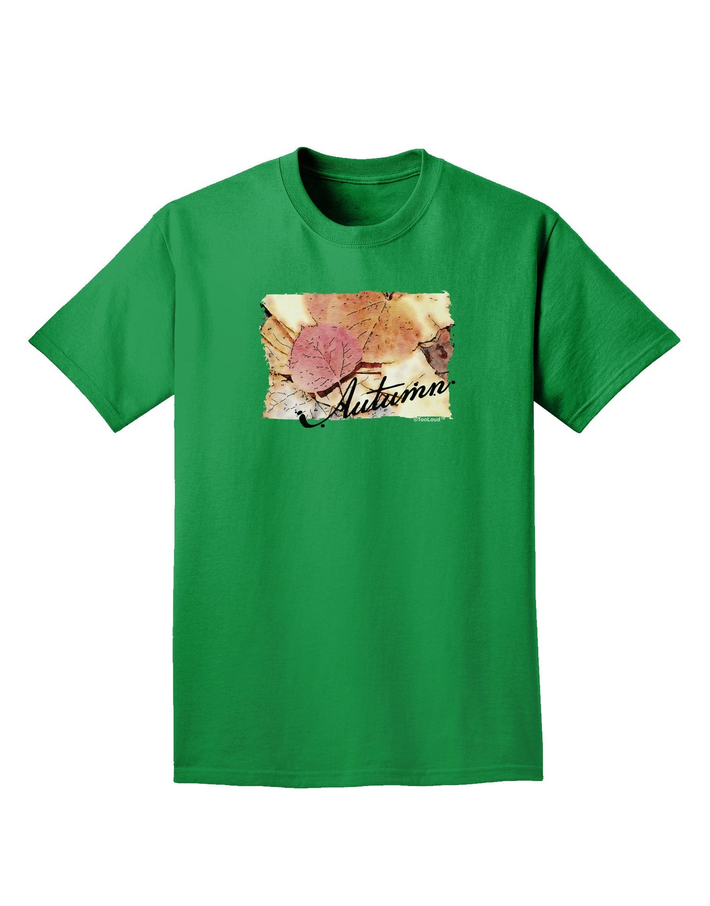 Colorado - Autumn WaterColor Text Adult T-Shirt-Mens T-Shirt-TooLoud-Kelly-Green-Small-Davson Sales