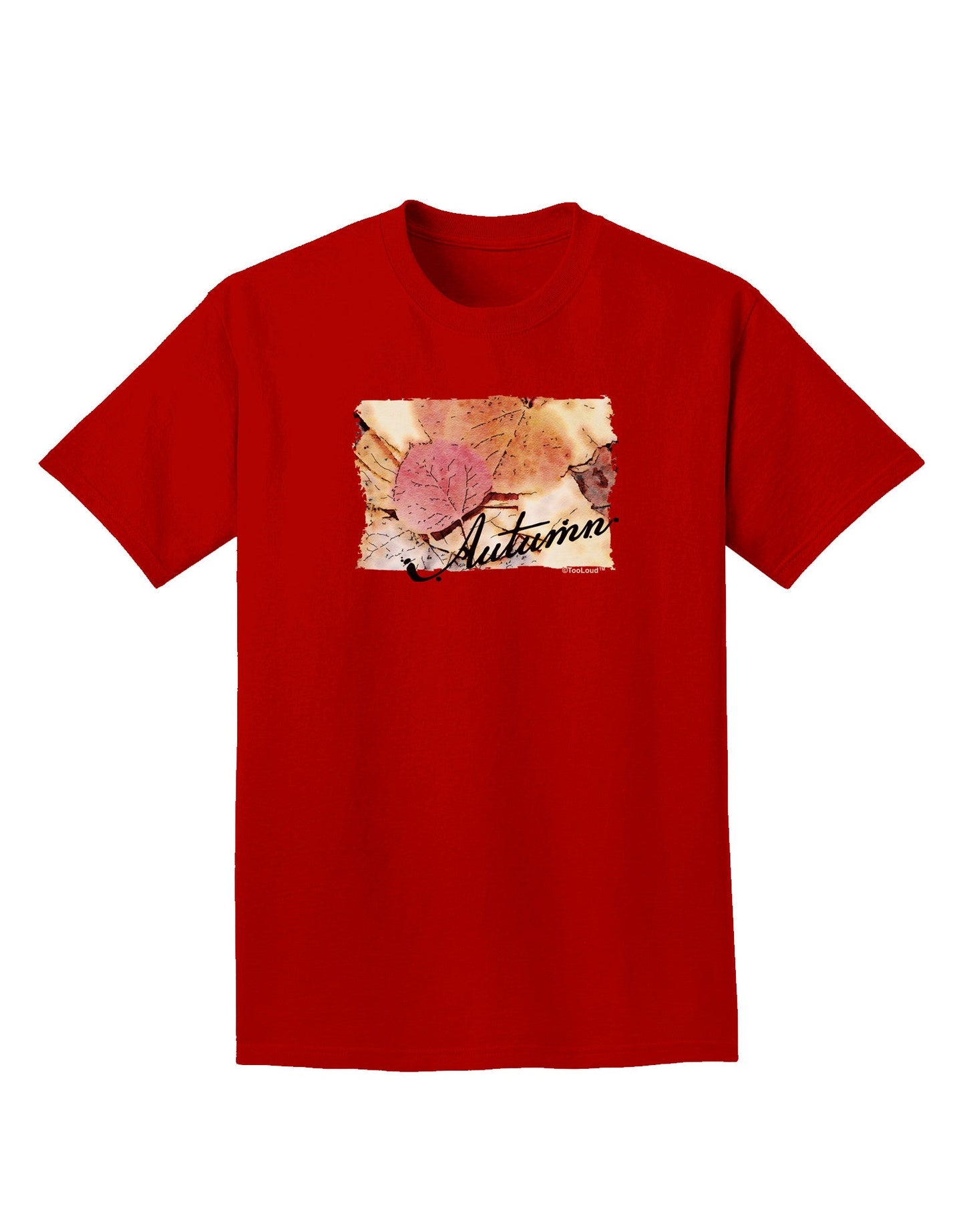 Colorado - Autumn WaterColor Text Adult T-Shirt-Mens T-Shirt-TooLoud-Red-Small-Davson Sales