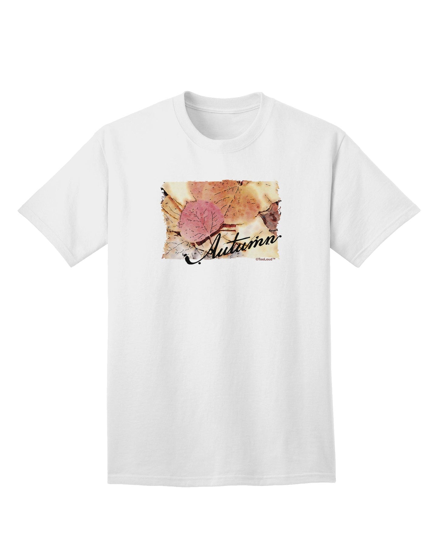 Colorado - Autumn WaterColor Text Adult T-Shirt-Mens T-Shirt-TooLoud-White-Small-Davson Sales