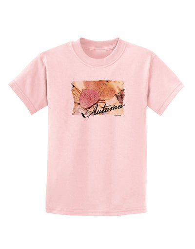 Colorado - Autumn WaterColor Text Childrens T-Shirt-Childrens T-Shirt-TooLoud-PalePink-X-Small-Davson Sales