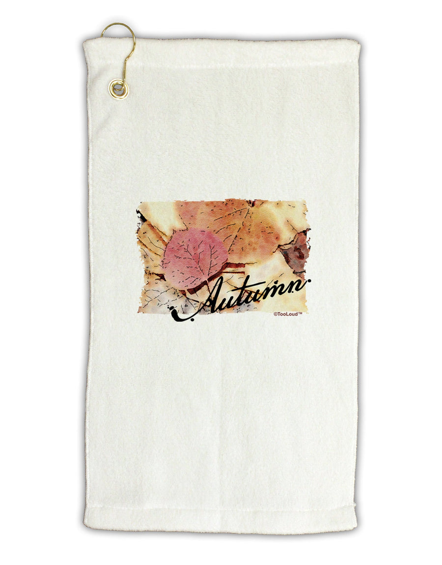 Colorado - Autumn WaterColor Text Micro Terry Gromet Golf Towel 16 x 25 inch-Golf Towel-TooLoud-White-Davson Sales