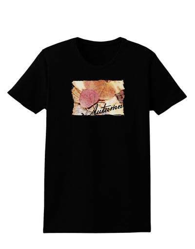 Colorado - Autumn WaterColor Text Womens Dark T-Shirt-TooLoud-Black-X-Small-Davson Sales