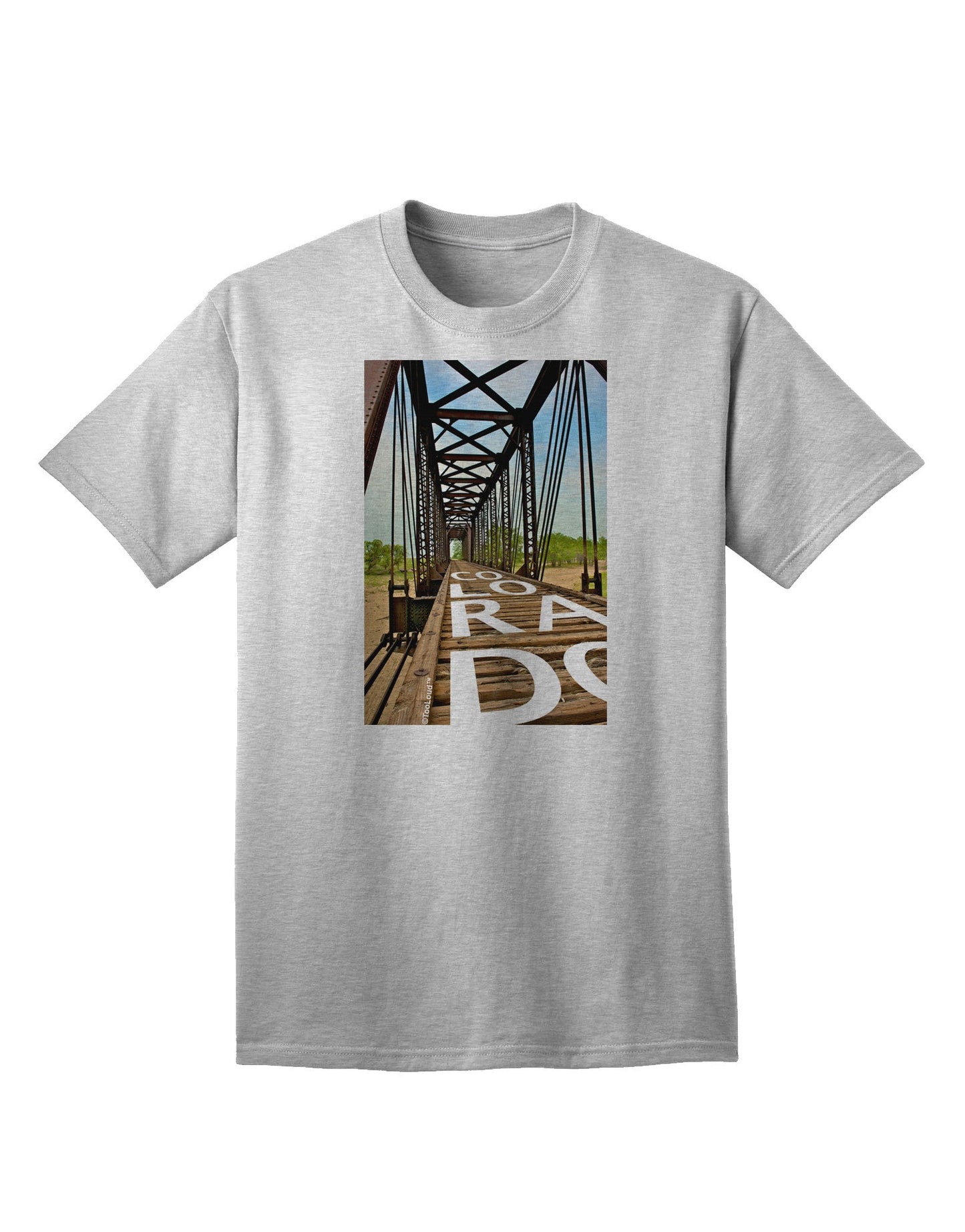 Colorado Bridge Text Adult T-Shirt-Mens T-Shirt-TooLoud-AshGray-Small-Davson Sales