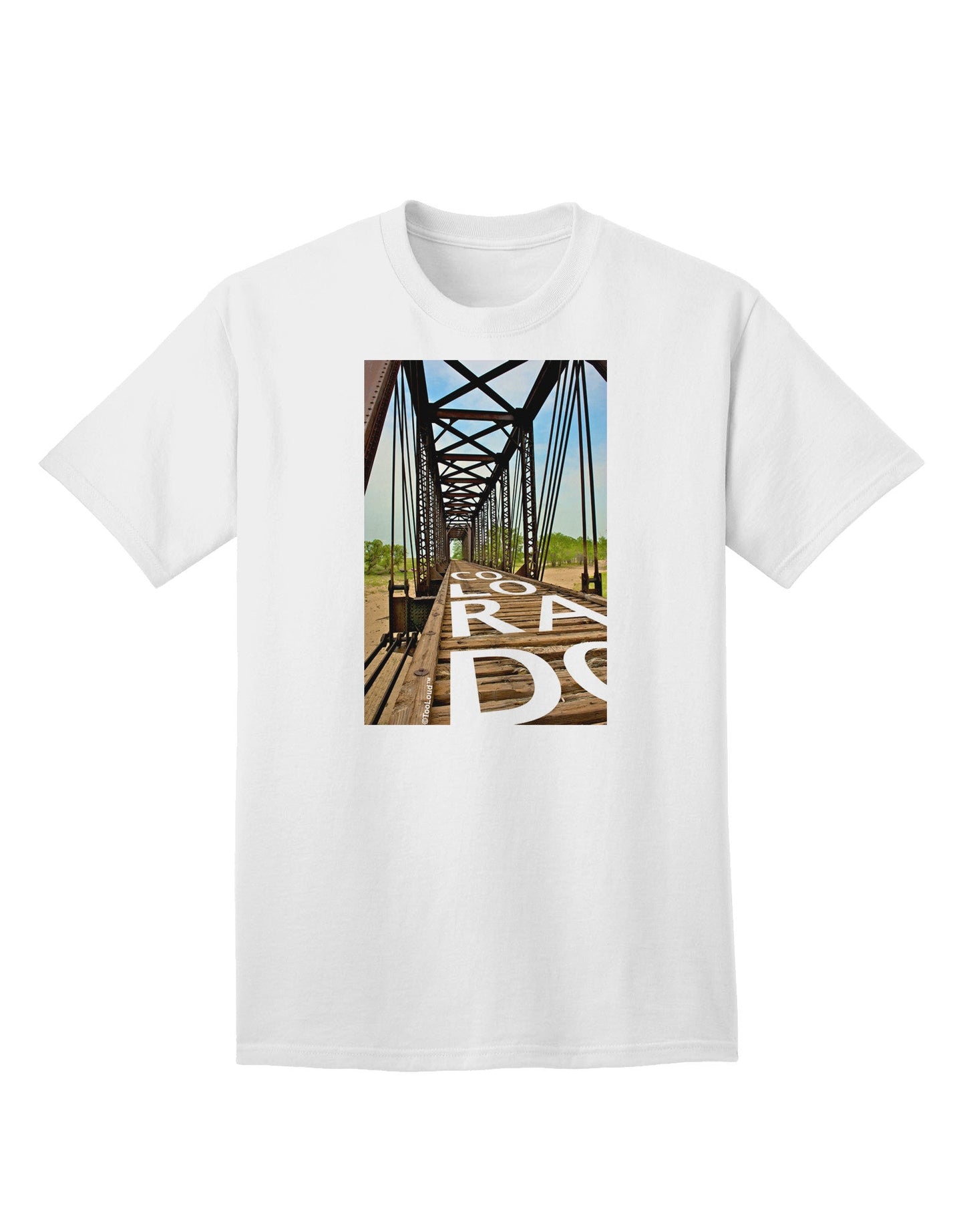 Colorado Bridge Text Adult T-Shirt-Mens T-Shirt-TooLoud-White-Small-Davson Sales