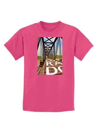 Colorado Bridge Text Childrens Dark T-Shirt-Childrens T-Shirt-TooLoud-Sangria-X-Small-Davson Sales