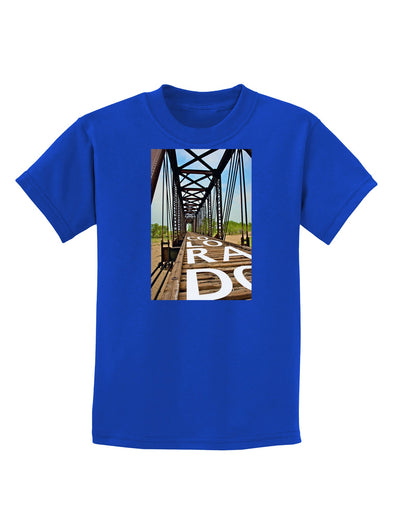 Colorado Bridge Text Childrens Dark T-Shirt-Childrens T-Shirt-TooLoud-Royal-Blue-X-Small-Davson Sales