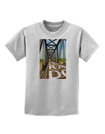 Colorado Bridge Text Childrens T-Shirt-Childrens T-Shirt-TooLoud-AshGray-X-Small-Davson Sales