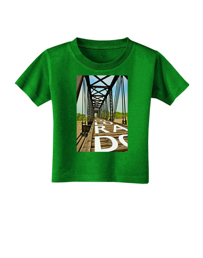 Colorado Bridge Text Toddler T-Shirt Dark-Toddler T-Shirt-TooLoud-Clover-Green-2T-Davson Sales