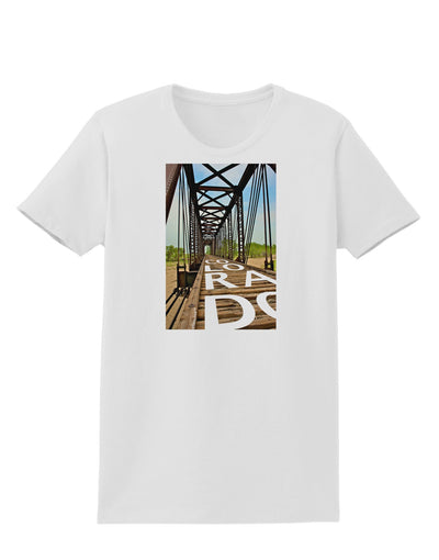 Colorado Bridge Text Womens T-Shirt-Womens T-Shirt-TooLoud-White-X-Small-Davson Sales