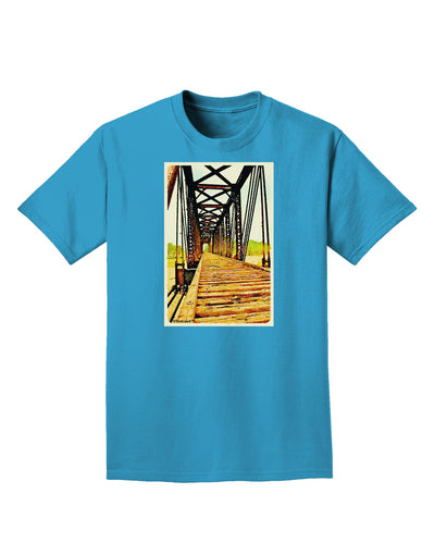 Colorado Bridge Watercolor Adult Dark T-Shirt-Mens T-Shirt-TooLoud-Turquoise-Small-Davson Sales