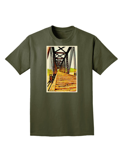 Colorado Bridge Watercolor Adult Dark T-Shirt-Mens T-Shirt-TooLoud-Military-Green-Small-Davson Sales