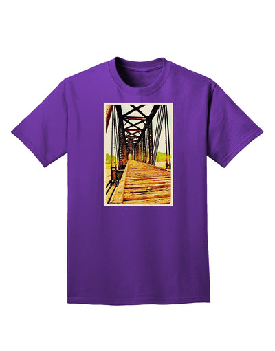 Colorado Bridge Watercolor Adult Dark T-Shirt-Mens T-Shirt-TooLoud-Purple-Small-Davson Sales