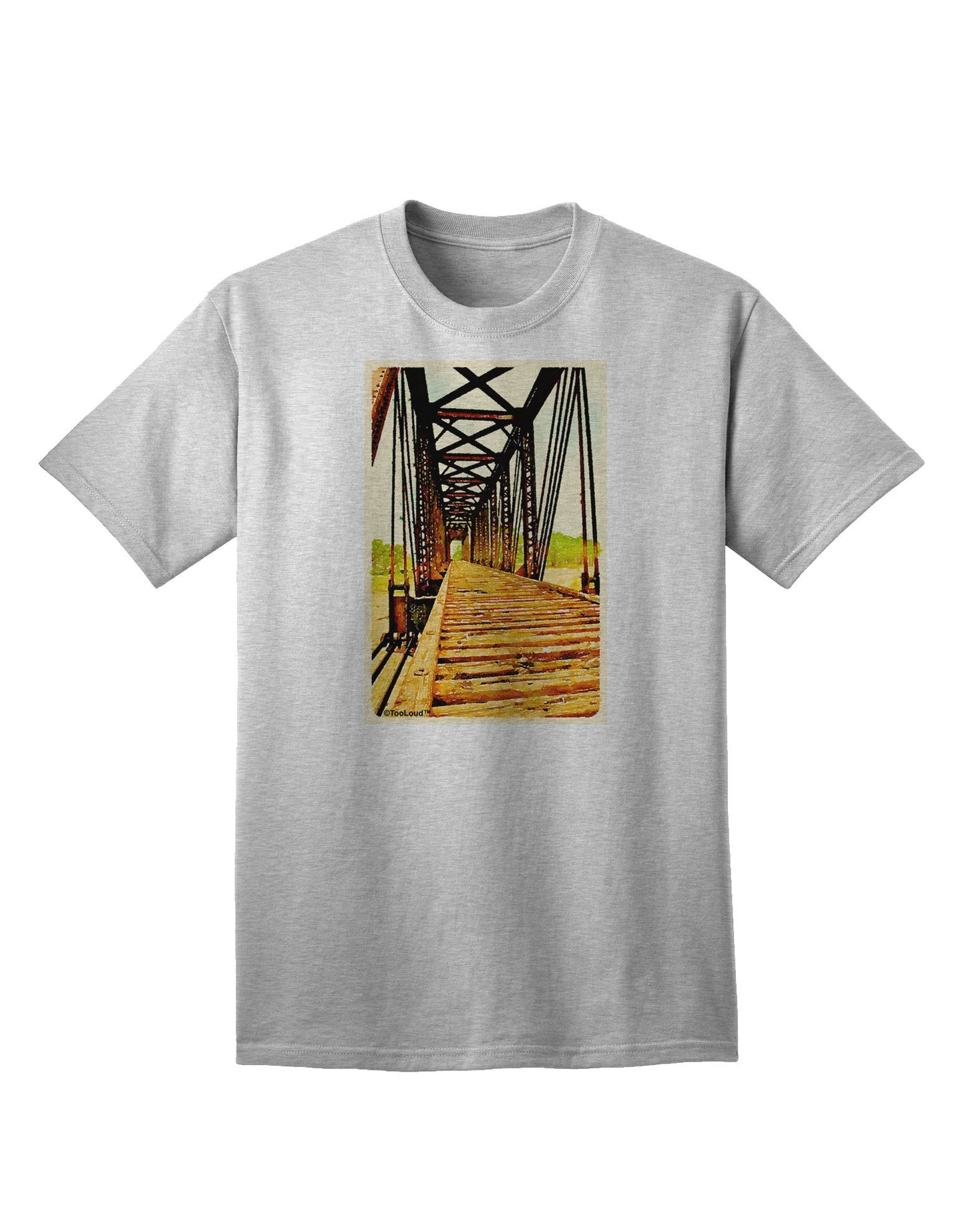 Colorado Bridge Watercolor Adult T-Shirt-Mens T-Shirt-TooLoud-AshGray-Small-Davson Sales