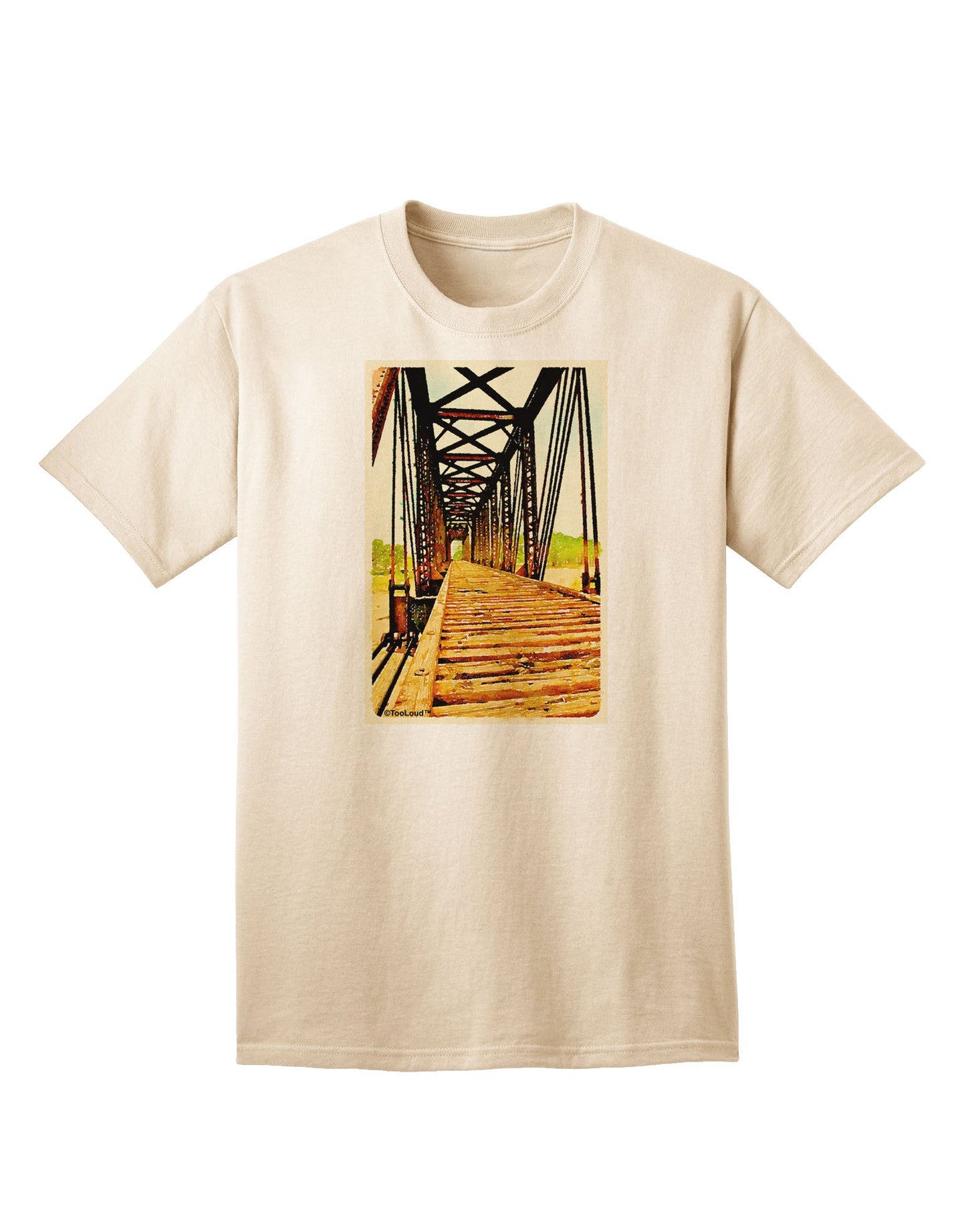 Colorado Bridge Watercolor Adult T-Shirt-Mens T-Shirt-TooLoud-Natural-Small-Davson Sales