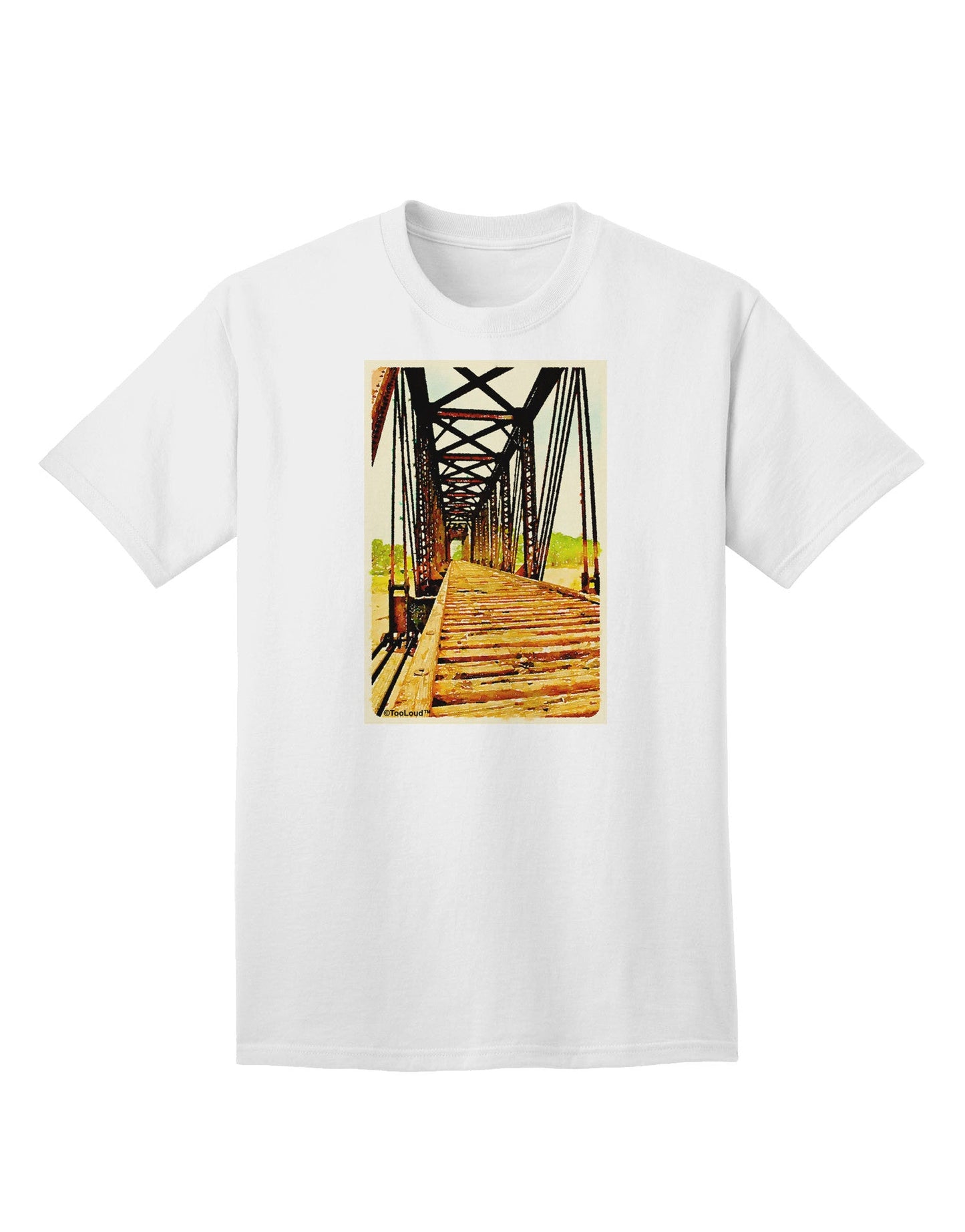 Colorado Bridge Watercolor Adult T-Shirt-Mens T-Shirt-TooLoud-White-Small-Davson Sales