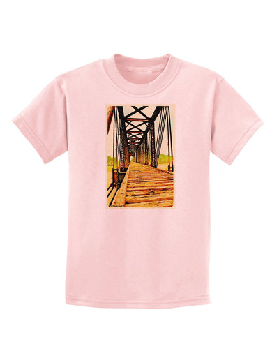 Colorado Bridge Watercolor Childrens T-Shirt-Childrens T-Shirt-TooLoud-PalePink-X-Small-Davson Sales