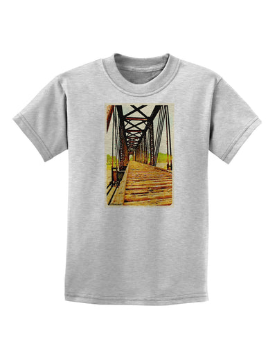 Colorado Bridge Watercolor Childrens T-Shirt-Childrens T-Shirt-TooLoud-AshGray-X-Small-Davson Sales