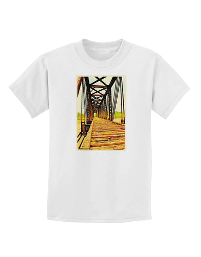 Colorado Bridge Watercolor Childrens T-Shirt-Childrens T-Shirt-TooLoud-White-X-Small-Davson Sales