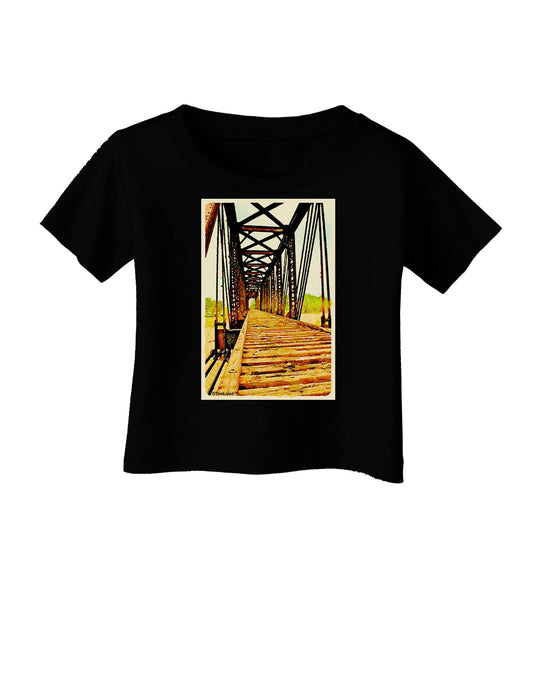 Colorado Bridge Watercolor Infant T-Shirt Dark-Infant T-Shirt-TooLoud-Black-06-Months-Davson Sales